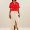 By bar elba twill skirt | raw white* Jupes